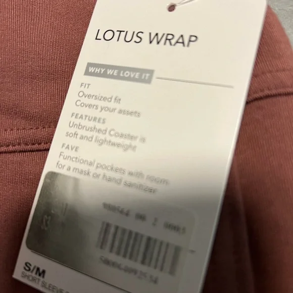 NWT Athleta Lotus wrap size S/M color Rose - Picture 4 of 5